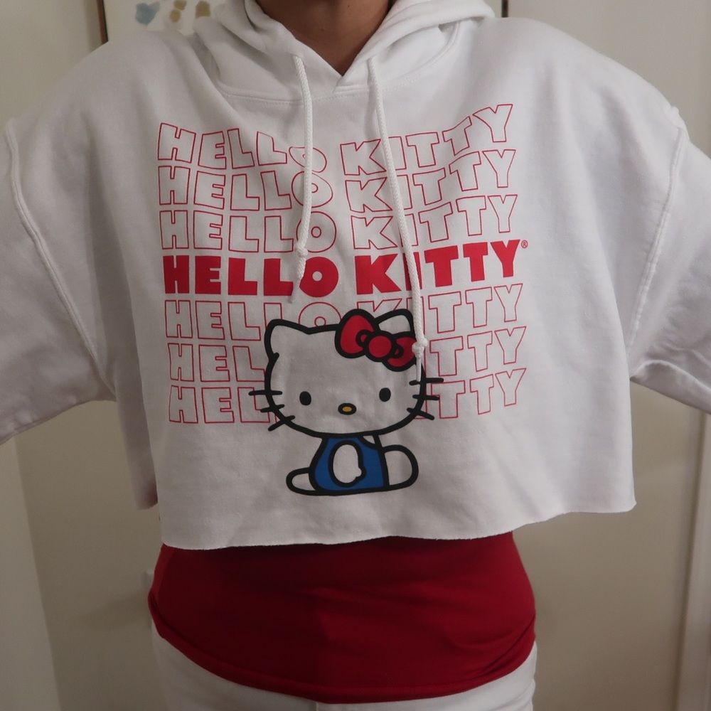 Hello Kitty Sanrio Cropped Hoodie M